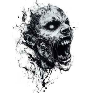 Zombie Face Tattoo Vinyl Car Decal Sticker – Waterproof & UV-Resistant 8"