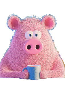 Pig In Cafe Vinyl Car Decal Sticker – Waterproof & UV-Resistant 8" Pig In Cafe Vinyl Car Decal Sticker – Waterproof & UV-Resistant 8"