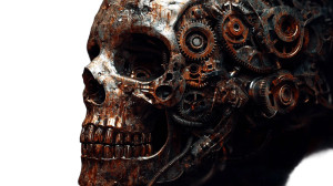 Mechanical Steampunk Skull Vinyl Car Decal Sticker – Waterproof & UV-Resistant 8"