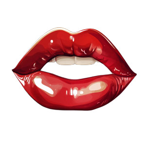 Red Shiny Lips Vinyl Car Decal Sticker – Waterproof & UV-Resistant 8"
