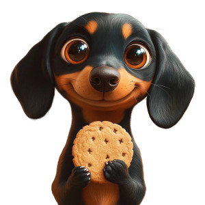 Dachshund With Cookie Vinyl Car Decal Sticker – Waterproof & UV-Resistant 8"