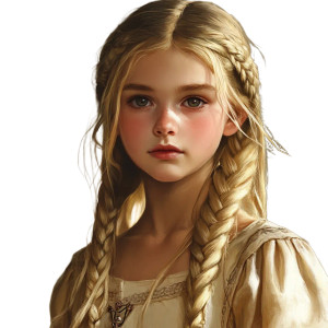 Solemn Blonde Child Vinyl Car Decal Sticker – Waterproof & UV-Resistant 8"