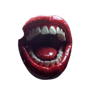 Laughing Music Mouth Vinyl Car Decal Sticker – Waterproof & UV-Resistant 8"