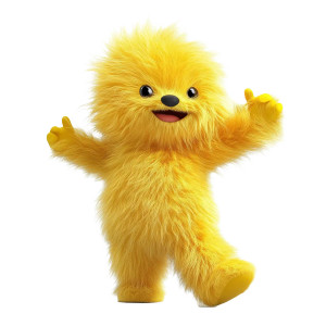 Fluffy Cartoon Doll Vinyl Car Decal Sticker – Waterproof & UV-Resistant 8"