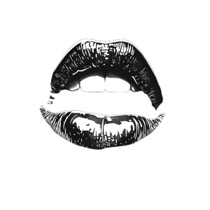 Noir Comic Lips Vinyl Car Decal Sticker – Waterproof & UV-Resistant 8"
