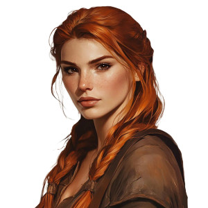 Red-Haired D&D Portrait Vinyl Car Decal Sticker – Waterproof & UV-Resistant 8"