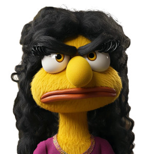 Angry Female Bert Vinyl Car Decal Sticker – Waterproof & UV-Resistant 8"