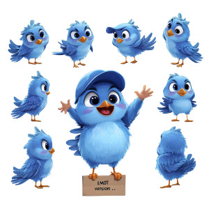 Blue Bird Mascot Vinyl Car Decal Sticker – Waterproof & UV-Resistant 8"