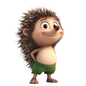 Cartoon Hedgehog Vinyl Car Decal Sticker – Waterproof & UV-Resistant 8"