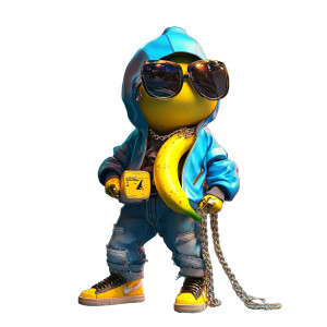 Trendy Banana Doll Vinyl Car Decal Sticker – Waterproof & UV-Resistant 8"