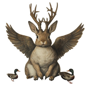 Fantasy Rabbit Creature Vinyl Car Decal Sticker – Waterproof & UV-Resistant 8"