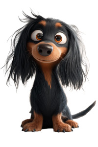 Dachshund Cartoon Vinyl Car Decal Sticker – Waterproof & UV-Resistant 8"