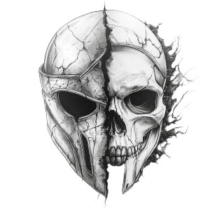 Spartan Mask Skull Vinyl Car Decal Sticker – Waterproof & UV-Resistant 8"