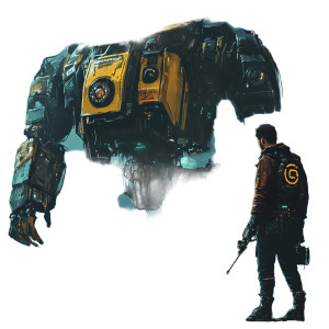 Technomancer With Mech Vinyl Car Decal Sticker – Waterproof & UV-Resistant 8" Technomancer With Mech Vinyl Car Decal Sticker – Waterproof & UV-Resistant 8"