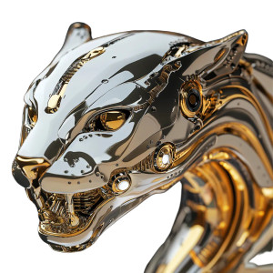 Wild Cat Robot Vinyl Car Decal Sticker – Waterproof & UV-Resistant 8"