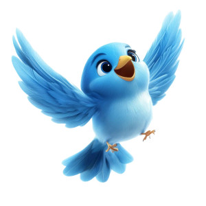 Cute Blue Bird V2 Vinyl Car Decal Sticker – Waterproof & UV-Resistant 8"