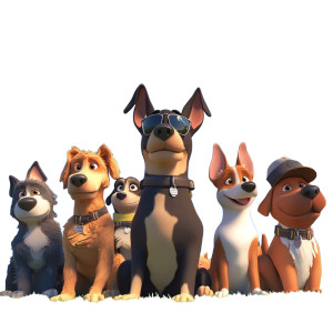 Heroic Cartoon Dogs Vinyl Car Decal Sticker – Waterproof & UV-Resistant 8"