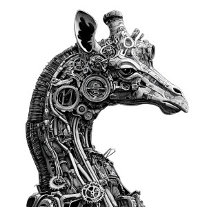 Cyborg Giraffe Warrior Vinyl Car Decal Sticker – Waterproof & UV-Resistant 8"