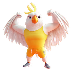 Muscly Gym Cockatoo Vinyl Car Decal Sticker – Waterproof & UV-Resistant 8"