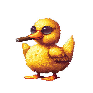 Pixelated Smoking Duck Vinyl Car Decal Sticker – Waterproof & UV-Resistant 8"