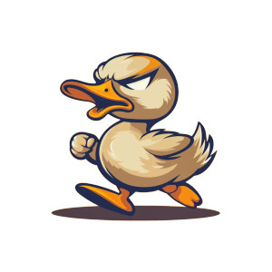 Angry Marching Duck Vinyl Car Decal Sticker – Waterproof & UV-Resistant 8"