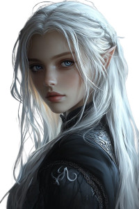 White-Haired Noblewoman Vinyl Car Decal Sticker – Waterproof & UV-Resistant 8"