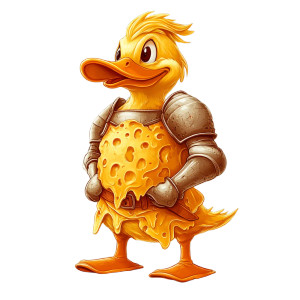 Cheese Knight Duck Vinyl Car Decal Sticker – Waterproof & UV-Resistant 8"