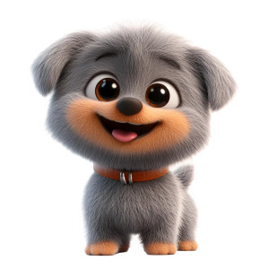 Pixar Style Puppy Vinyl Car Decal Sticker – Waterproof & UV-Resistant 8"