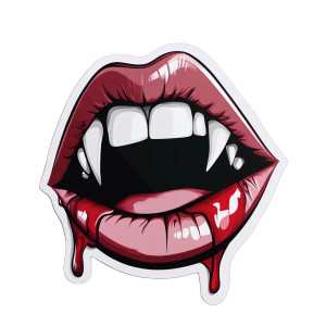 Vampire Mouth Sticker V2 Vinyl Car Decal Sticker – Waterproof & UV-Resistant 8"