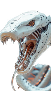 Mecha Snake Head Vinyl Car Decal Sticker – Waterproof & UV-Resistant 8"