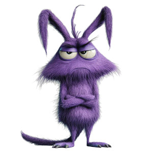 Purple Cartoon Creature Vinyl Car Decal Sticker – Waterproof & UV-Resistant 8"