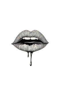 Dripping Lipstick Mouth V2 Vinyl Car Decal Sticker – Waterproof & UV-Resistant 8"