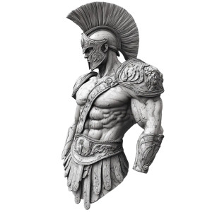 Spartan Warrior Sculpture V3 Vinyl Car Decal Sticker – Waterproof & UV-Resistant 8"