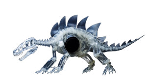 Transparent Stegosaurus Skeleton Vinyl Car Decal Sticker – Waterproof & UV-Resistant 8"