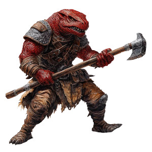 Crimson Kobold Barbarian Vinyl Car Decal Sticker – Waterproof & UV-Resistant 8"