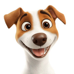 Smiling Animated Dog Vinyl Car Decal Sticker – Waterproof & UV-Resistant 8"