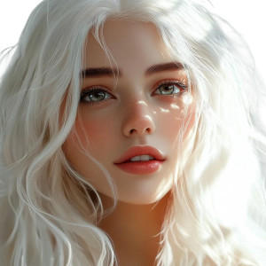 White-Haired Beauty Vinyl Car Decal Sticker – Waterproof & UV-Resistant 8"