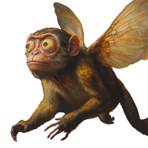 Winged Crazy Monkey Vinyl Car Decal Sticker – Waterproof & UV-Resistant 8"