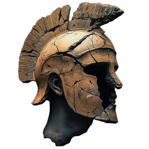 Flattened Greek Helmet Vinyl Car Decal Sticker – Waterproof & UV-Resistant 8"