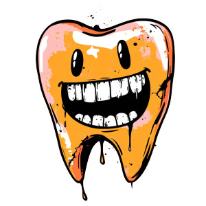 Happy Cartoon Tooth Vinyl Car Decal Sticker – Waterproof & UV-Resistant 8"