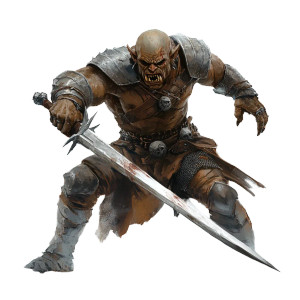 Orc Warrior Attack Vinyl Car Decal Sticker – Waterproof & UV-Resistant 8"