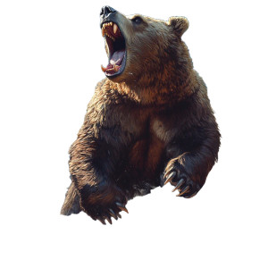 Angry Screaming Bear Vinyl Car Decal Sticker – Waterproof & UV-Resistant 8"