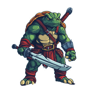 Turtle Barbarian V2 Vinyl Car Decal Sticker – Waterproof & UV-Resistant 8"