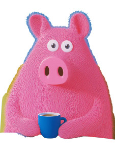 Pink Pig Coffee Vinyl Car Decal Sticker – Waterproof & UV-Resistant 8"