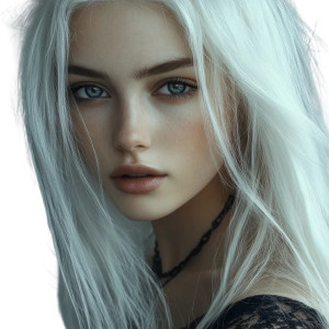 White-Haired Lady Vinyl Car Decal Sticker – Waterproof & UV-Resistant 8"