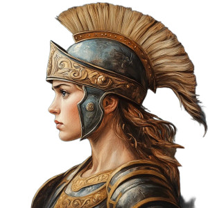 Athena Warrior Portrait Vinyl Car Decal Sticker – Waterproof & UV-Resistant 8"