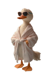 Duck In Bathrobe Vinyl Car Decal Sticker – Waterproof & UV-Resistant 8"