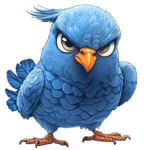 Evil Blue Pigeon Vinyl Car Decal Sticker – Waterproof & UV-Resistant 8"