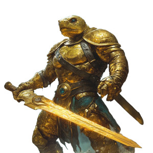 Golden Turtle Warrior Vinyl Car Decal Sticker – Waterproof & UV-Resistant 8"