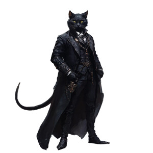 Tabaxi Vampire Vinyl Car Decal Sticker – Waterproof & UV-Resistant 8"